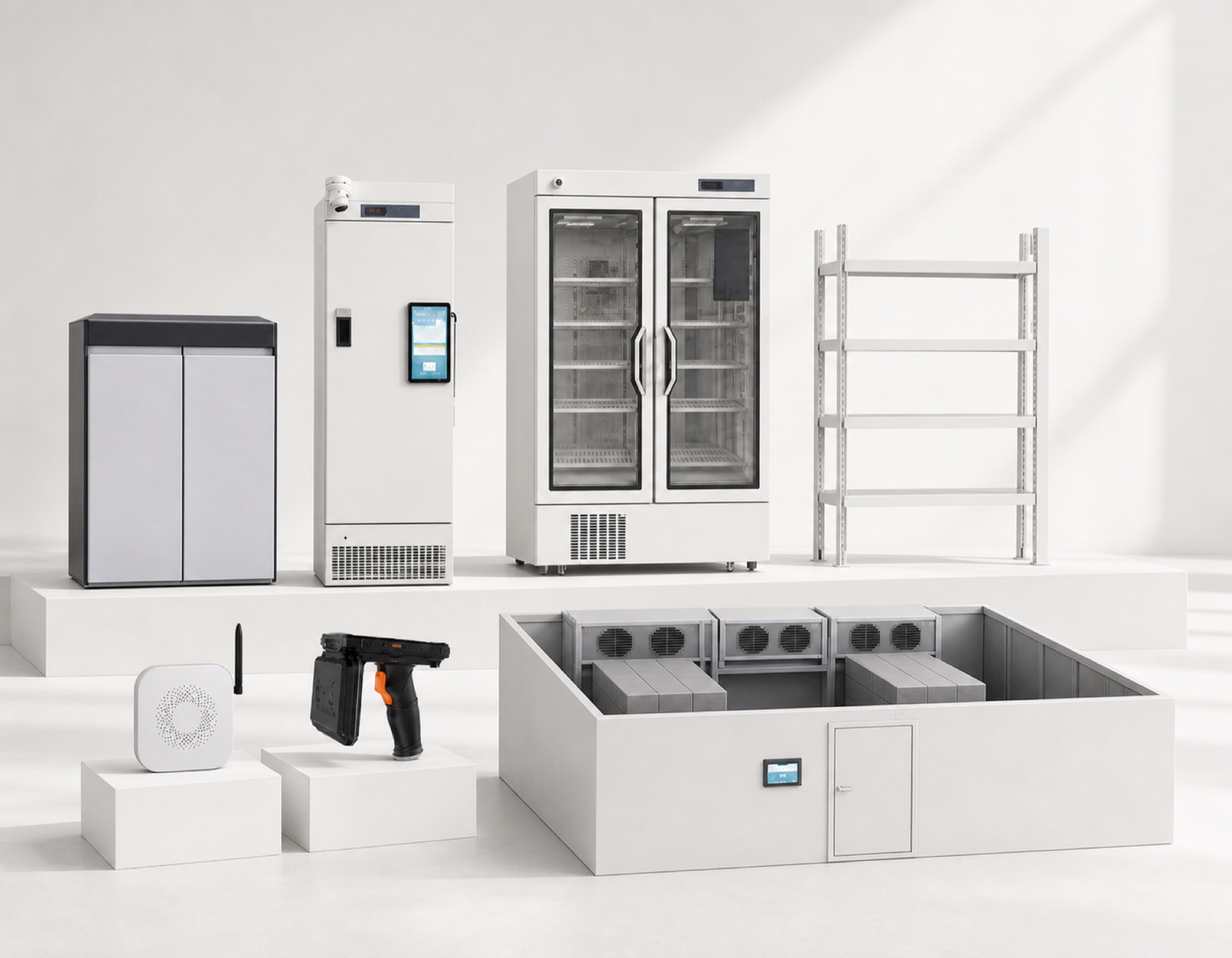 RFID 智能供应柜、冷藏柜、货架、PDA 与灵控盒产品家族